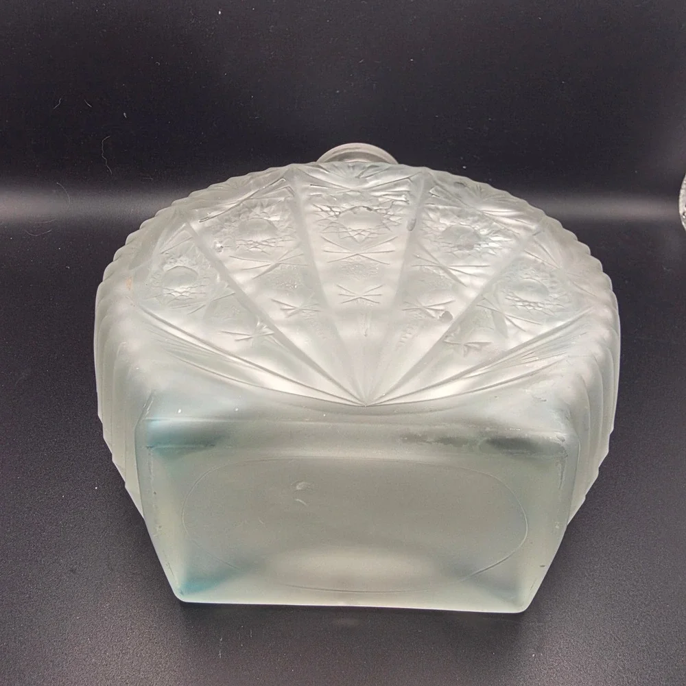 Frosted Glass Decanter Excellent Starburst fan‎ ArtDeco